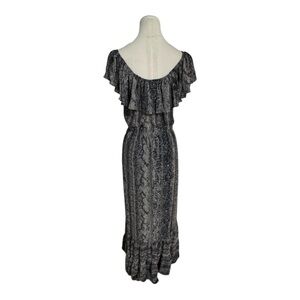 MADISON Off the Shoulder Maxi Dress Snakeskin Animal Print Vacation Party Size M